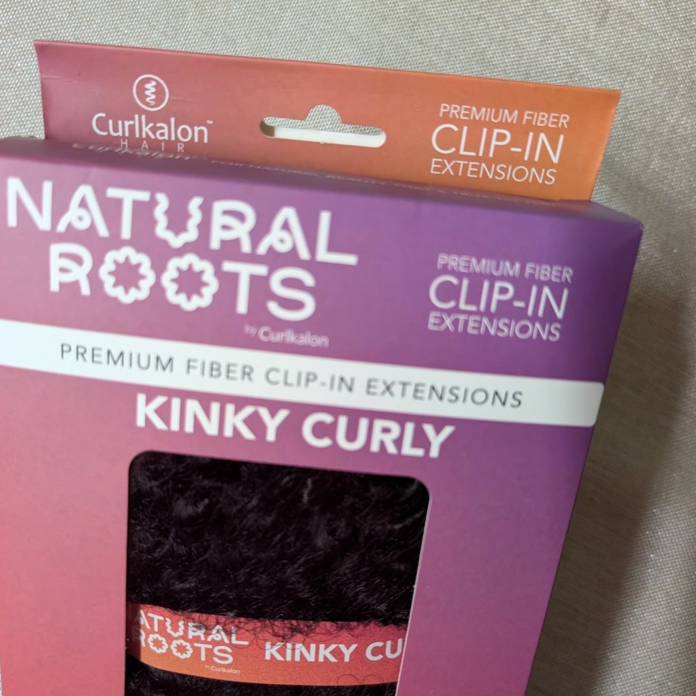 Natural Roots Hair Extensions Womens 10in Black NWT Kinky Curly Clip-In 9pc Set - Picture 3 of 4